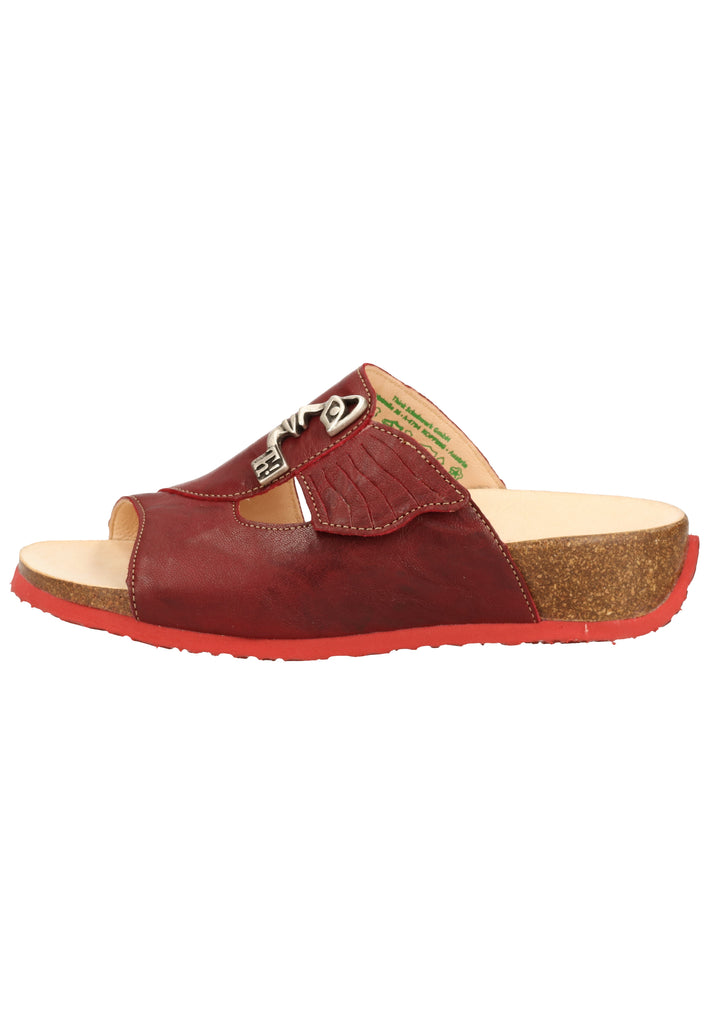 Think! Pantoletten Leder Rot - surf4shoes