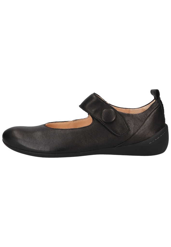 Think! Ballerinas Glattleder Schwarz - surf4shoes