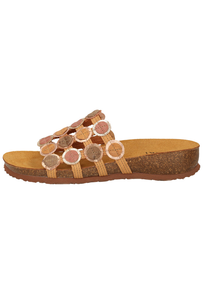 Think! Pantoletten Glattleder Tan - surf4shoes