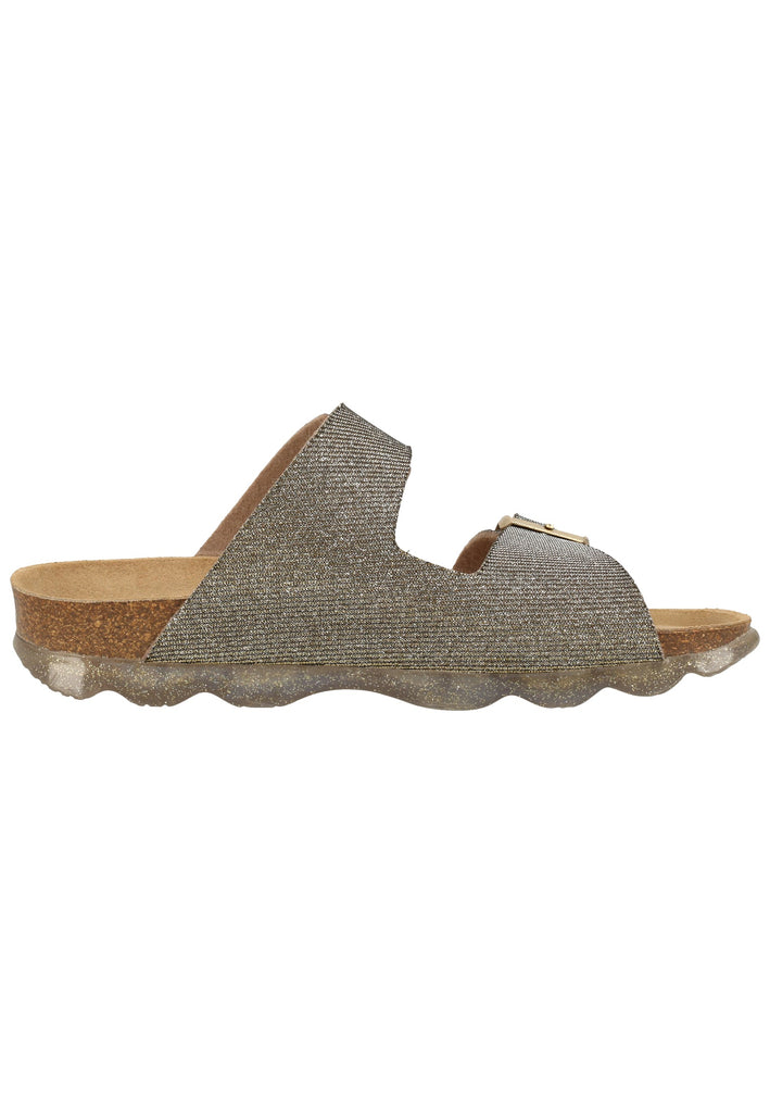 Rohde Pantoletten Lederimitat Gold - surf4shoes