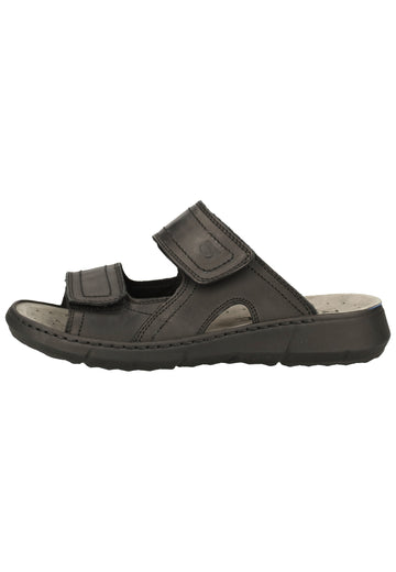 Rohde Pantoletten Nubukleder Schwarz - surf4shoes