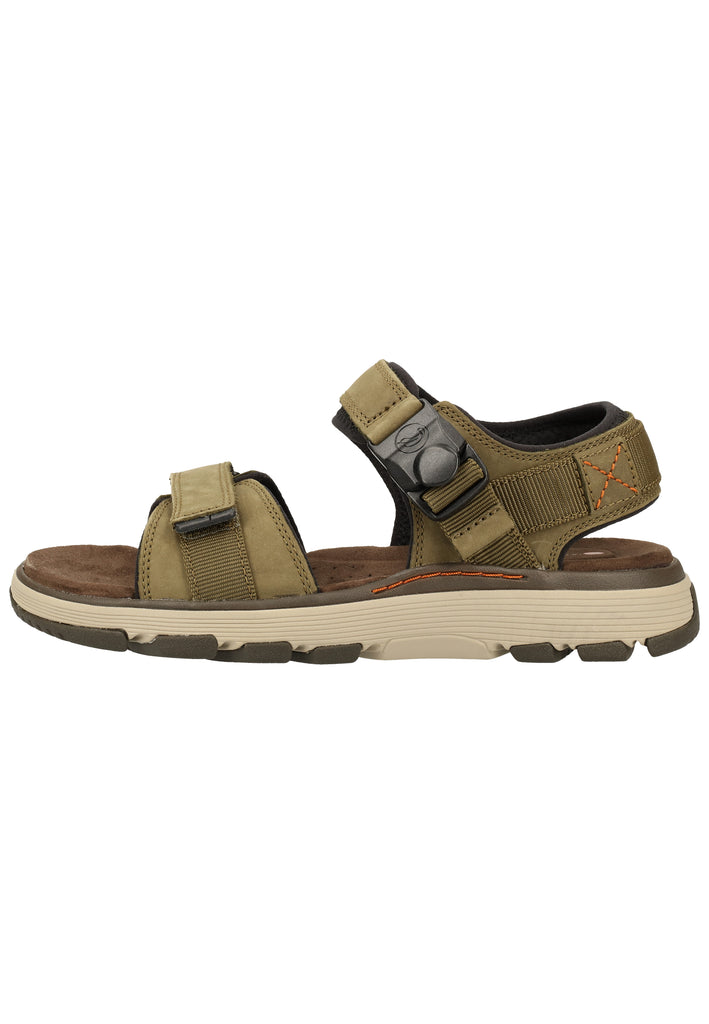 Clarks Sandalen Nubukleder Oliv - surf4shoes