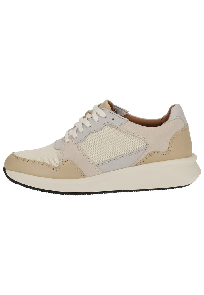Clarks Sneaker Lederimitat/Textil Weiß - surf4shoes