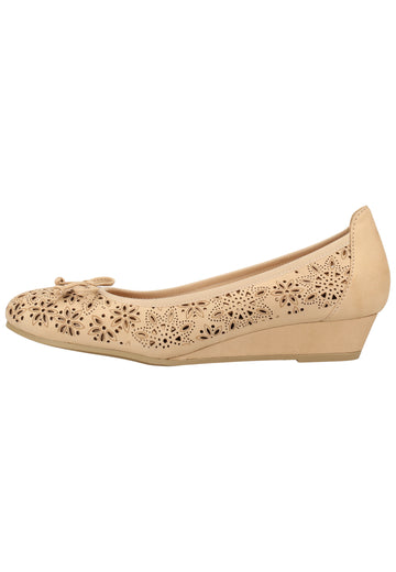 Caprice Ballerinas Leder Beige - surf4shoes