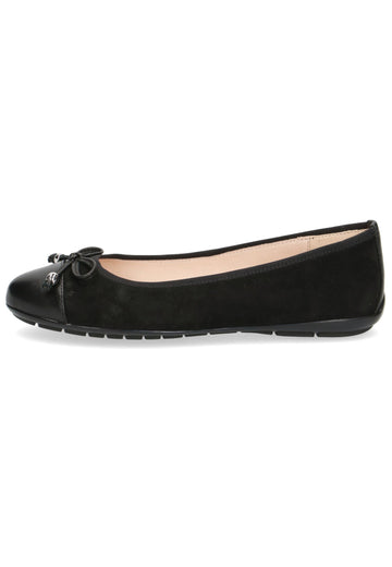 Caprice Ballerinas Veloursleder Schwarz - surf4shoes