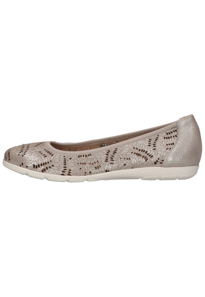 Caprice Ballerinas Nubukleder Silber - surf4shoes