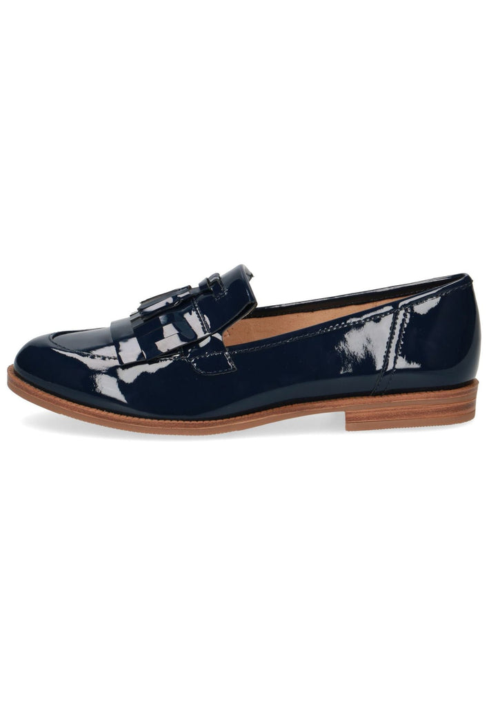 Caprice Slipper Leder Blau Lack - surf4shoes