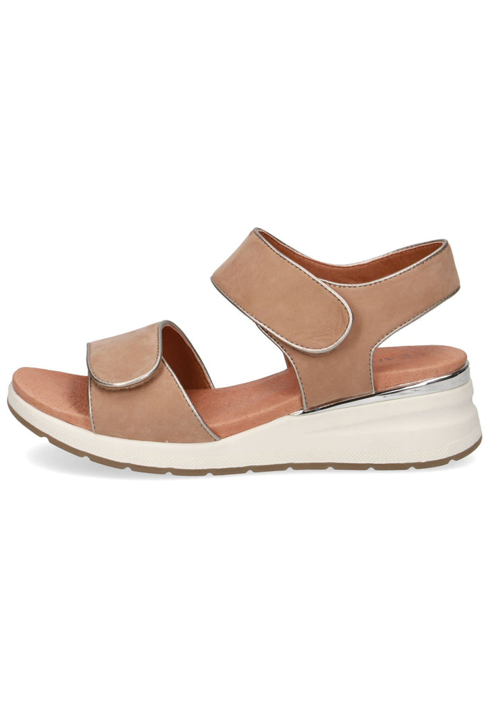 Caprice Sandalen Nubukleder Taupe - surf4shoes