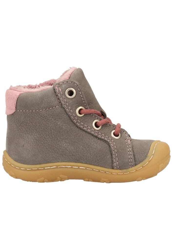Pepino Halbschuhe Leder Grau/Rosa Warmfutter - surf4shoes