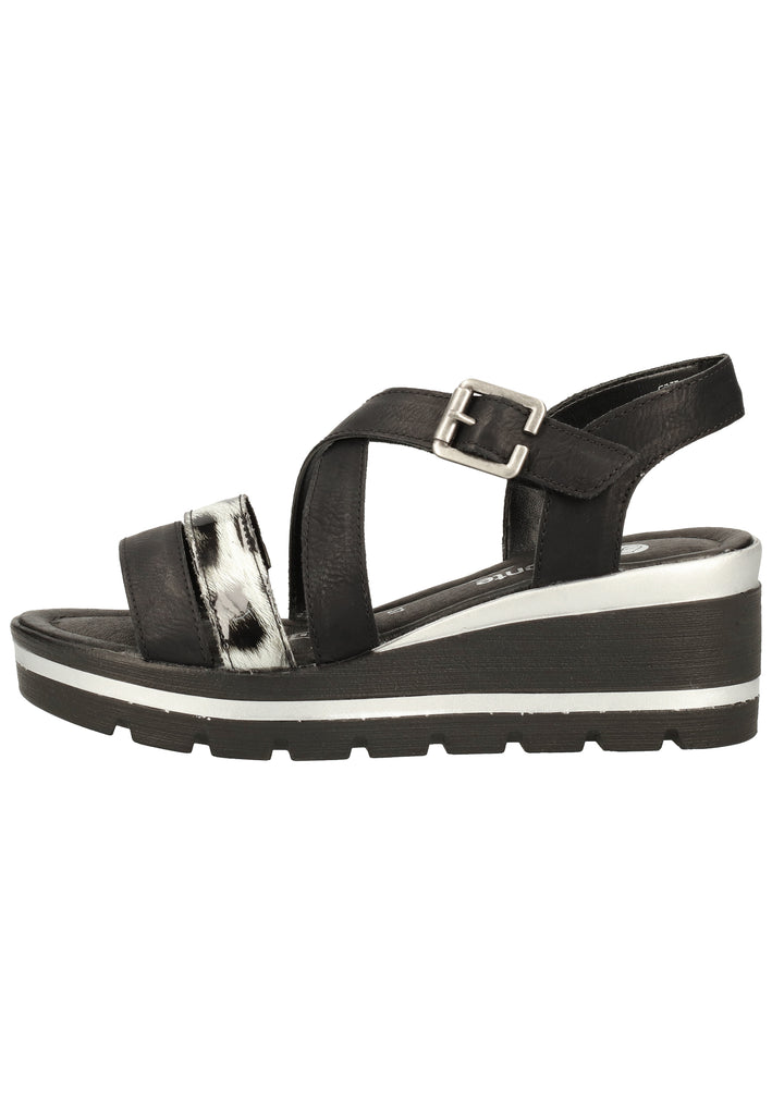 Remonte Sandalen Lederimitat Schwarz - surf4shoes