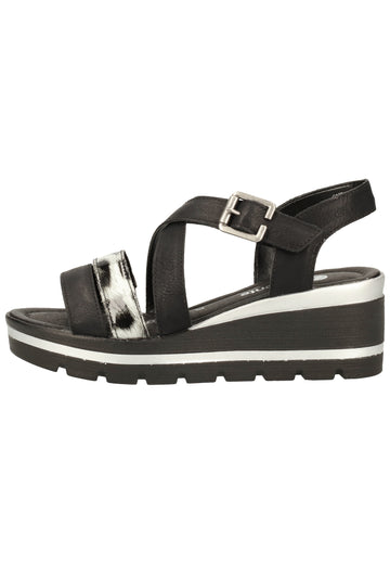 Remonte Sandalen Lederimitat Schwarz - surf4shoes