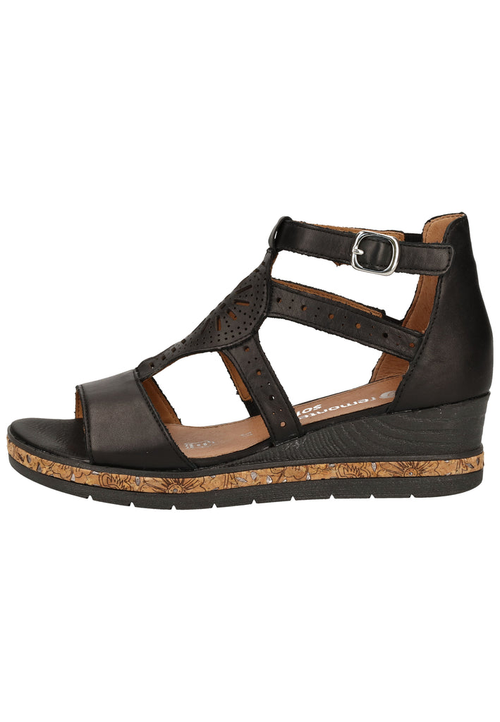 Remonte Sandalen Glattleder Schwarz - surf4shoes