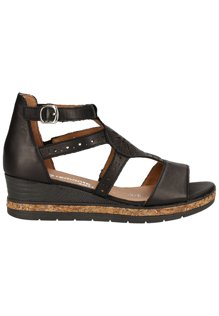 Remonte Sandalen Glattleder Schwarz - surf4shoes