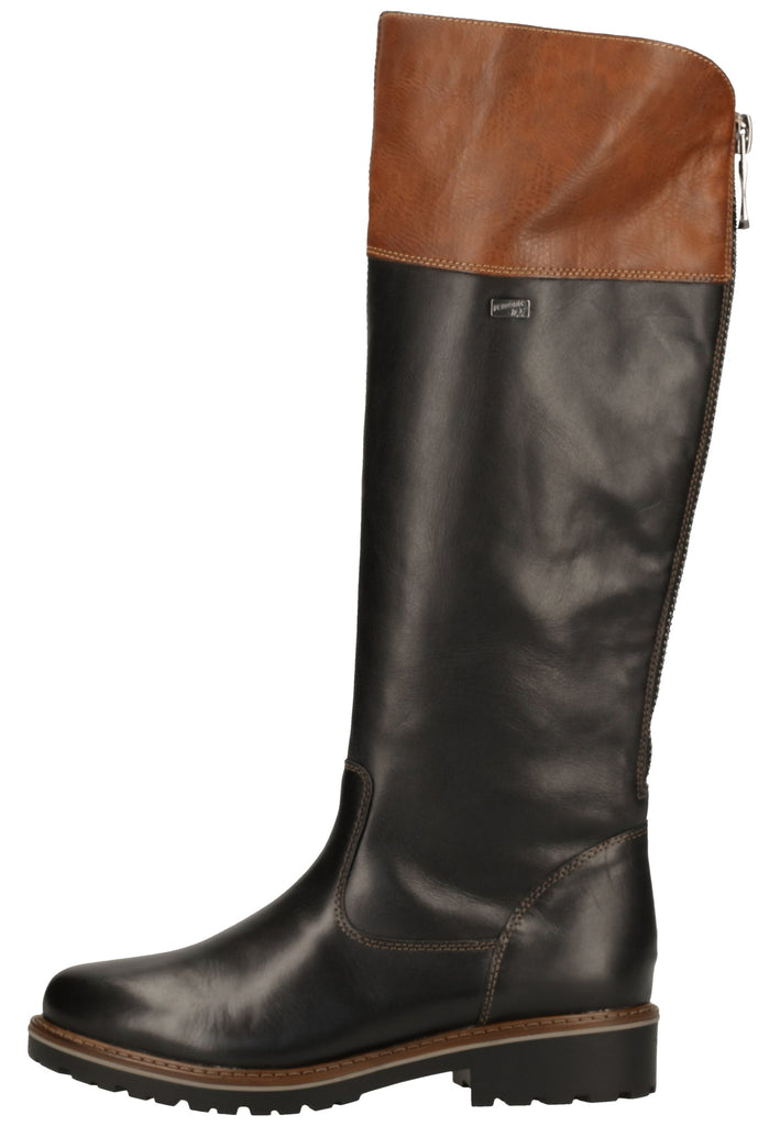 Remonte Stiefel Glattleder Schwarz/Braun - surf4shoes