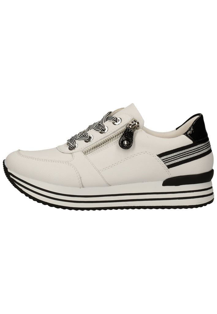 Remonte Sneaker Glattleder Weiß/Schwarz - surf4shoes