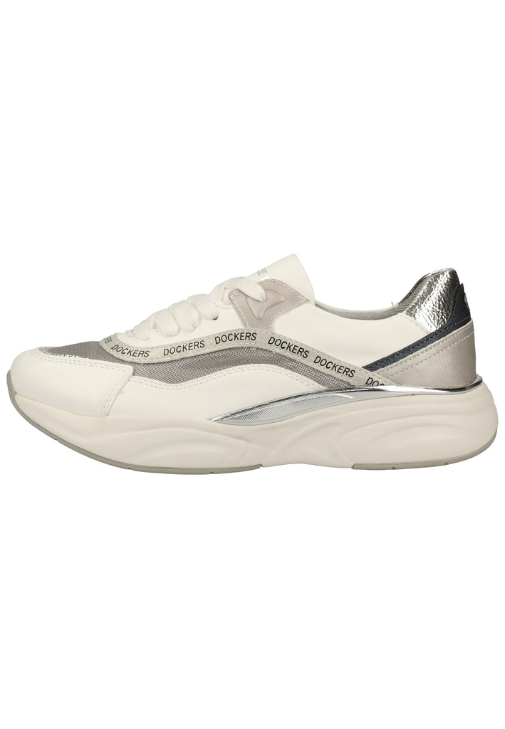 Dockers Sneaker Lederimitat/Textil Weiß Kombi - surf4shoes