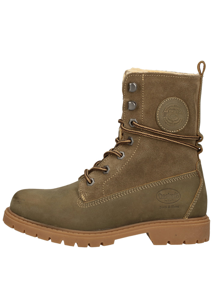 Dockers Stiefelette Leder Khaki Warmfutter - surf4shoes