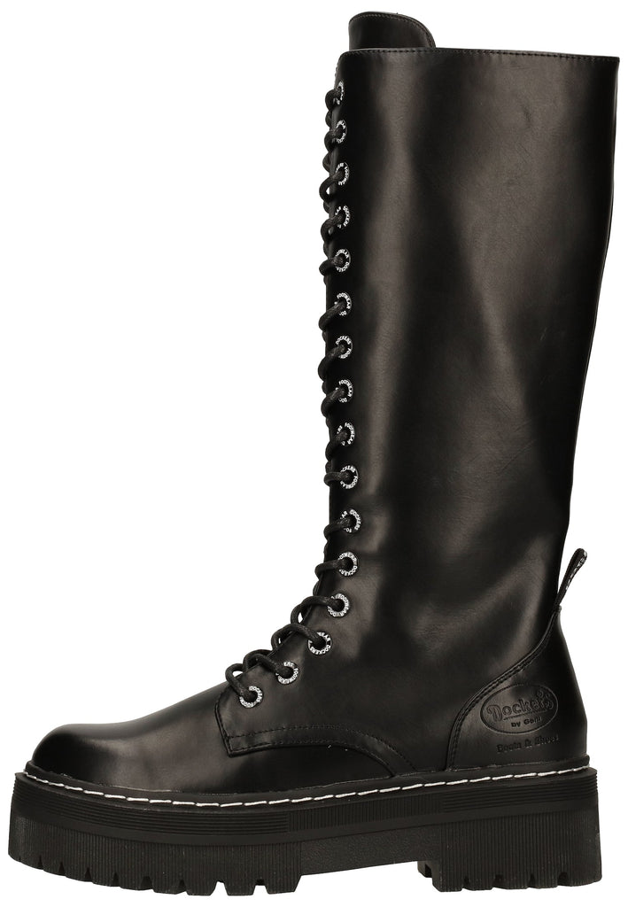 Dockers Stiefel Lederimitat Schwarz - surf4shoes