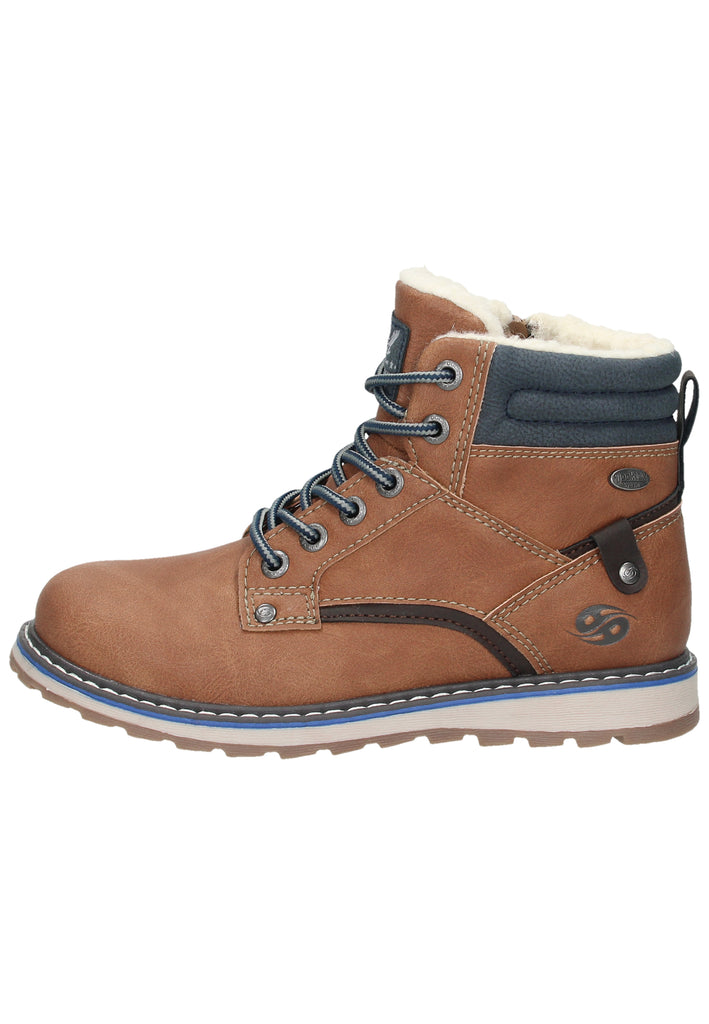 Dockers Stiefelette Lederimitat/Textil Cognac Warmfutter - surf4shoes