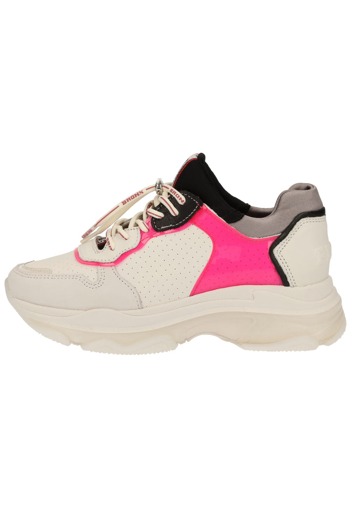 Bronx Sneaker Nubukleder Weiß/Pink - surf4shoes