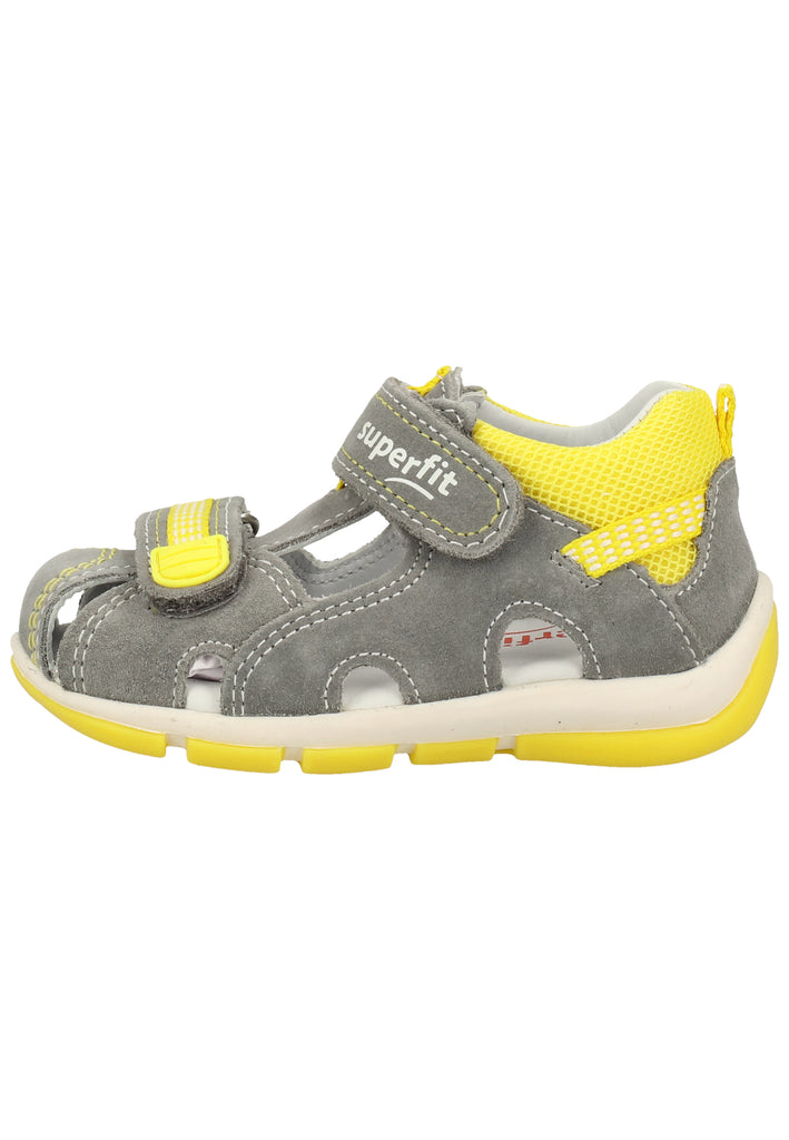 Superfit Sandalen Veloursleder/Textil Grau/gelb - surf4shoes