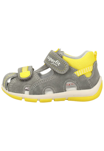 Superfit Sandalen Veloursleder/Textil Grau/gelb - surf4shoes