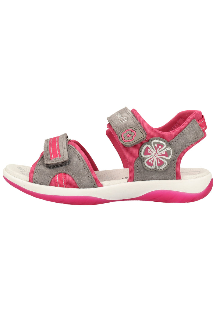 Superfit Sandalen Veloursleder/Textil Grau/Rosa - surf4shoes