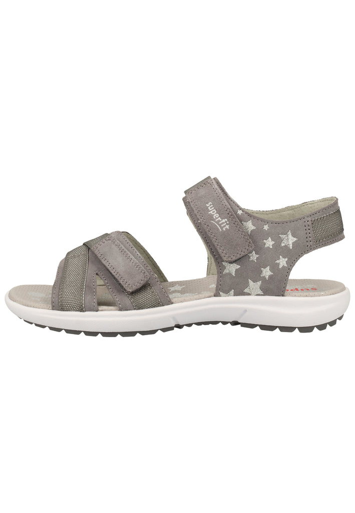 Superfit Sandalen Veloursleder/Textil Hellgrau - surf4shoes