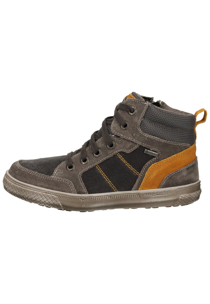 Superfit Sneaker Veloursleder/Textil Grau/Gelb - surf4shoes