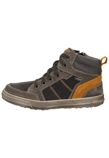 Superfit Sneaker Veloursleder/Textil Grau/Gelb - surf4shoes