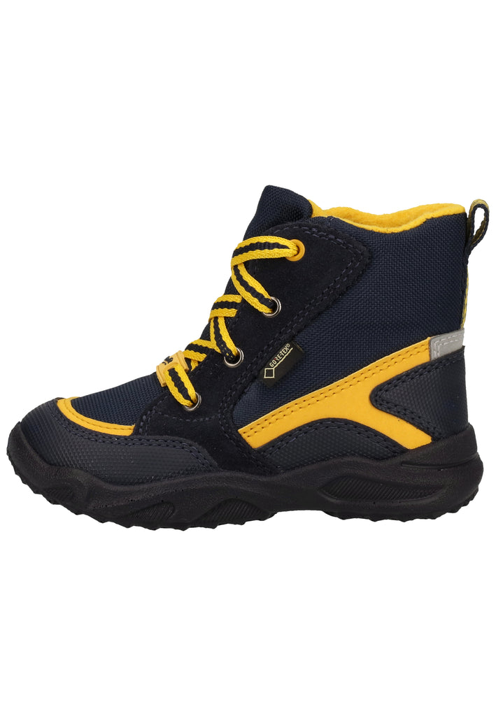 Superfit Stiefel Veloursleder/Textil Blau/Gelb Warmfutter - surf4shoes