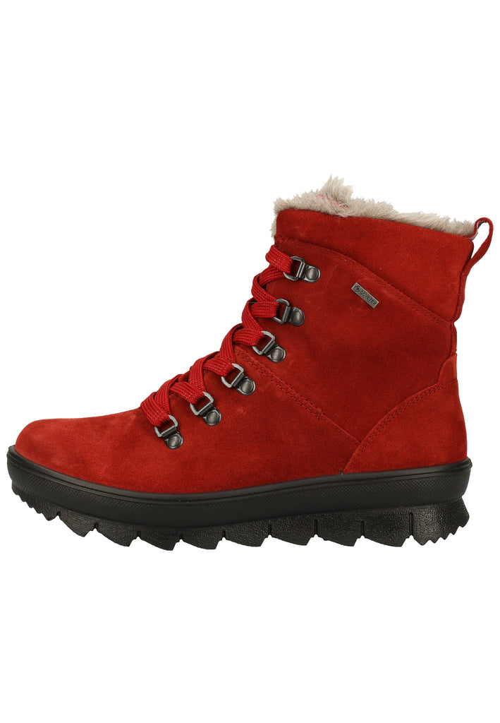 Legero Stiefelette Veloursleder Rot Warmfutter - surf4shoes
