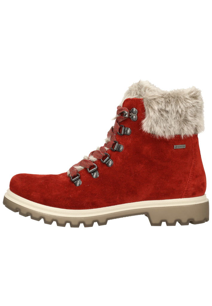 Legero Stiefelette Veloursleder Rot Warmfutter - surf4shoes