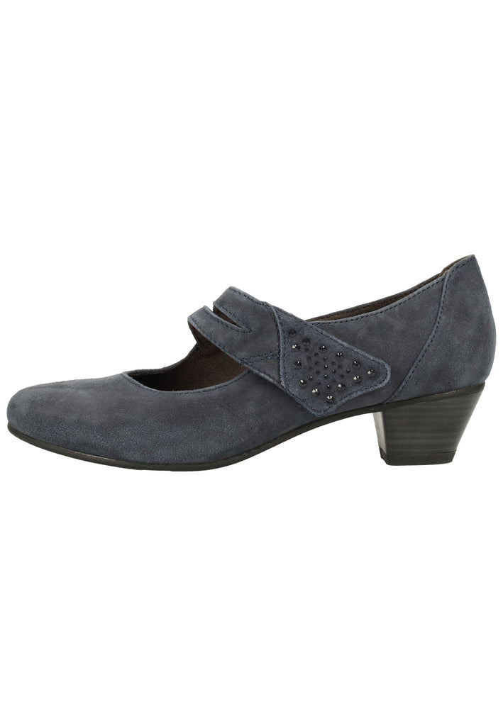 Jana Pumps Veloursleder Navy - surf4shoes
