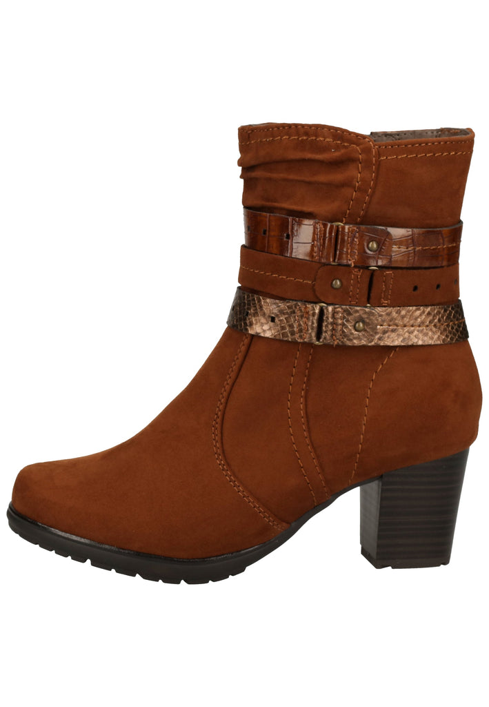 Jana Stiefelette Lederimitat/Textil Braun - surf4shoes