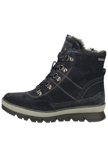 Jana Stiefelette Leder Navy Warmfutter - surf4shoes