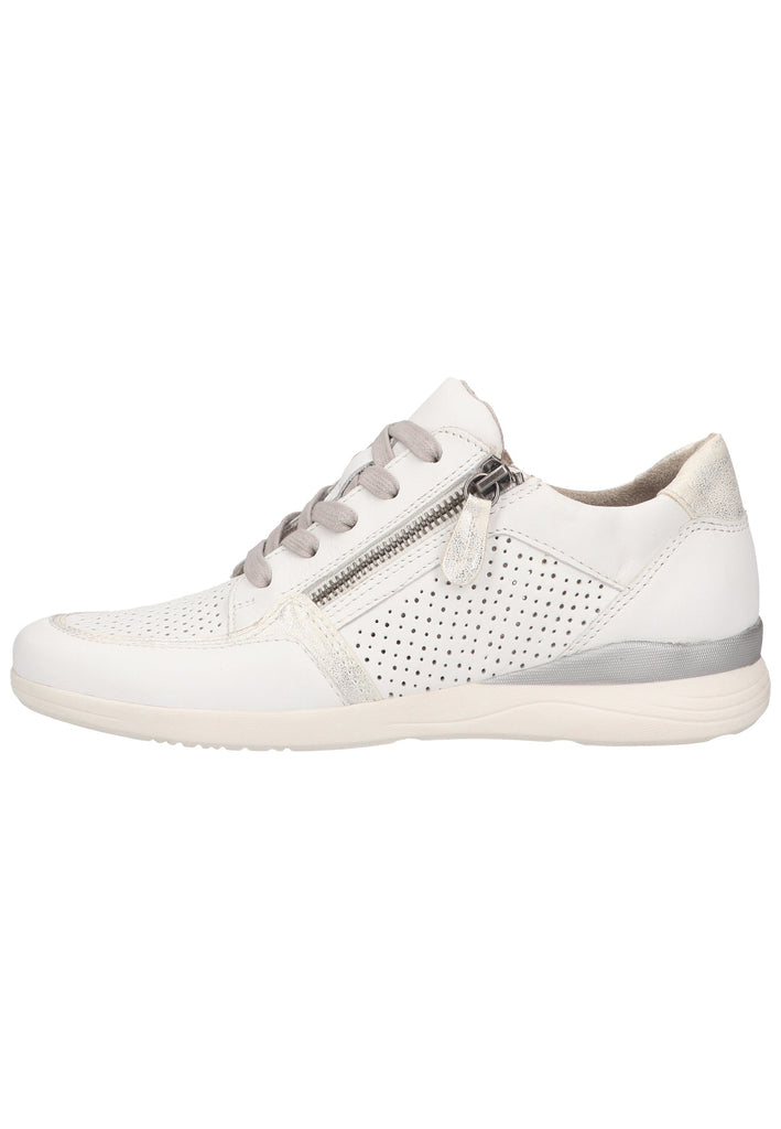 Jana Sneaker Leder/Synthetik Weiß/Silber - surf4shoes