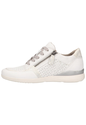 Jana Sneaker Leder/Synthetik Weiß/Silber - surf4shoes