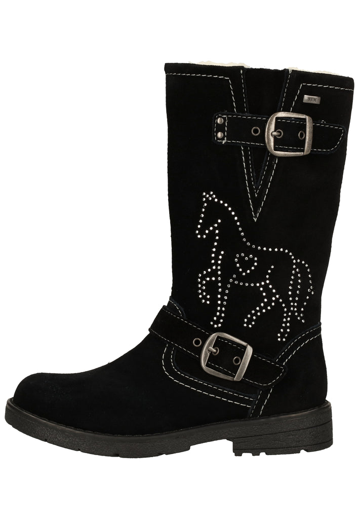 Lurchi Stiefelette Veloursleder Schwarz Warmfutter - surf4shoes
