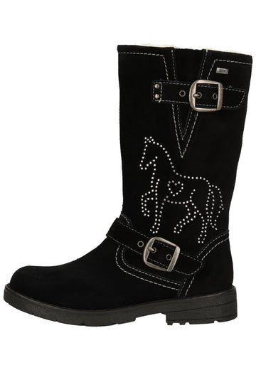 Lurchi Stiefelette Veloursleder Schwarz Warmfutter - surf4shoes