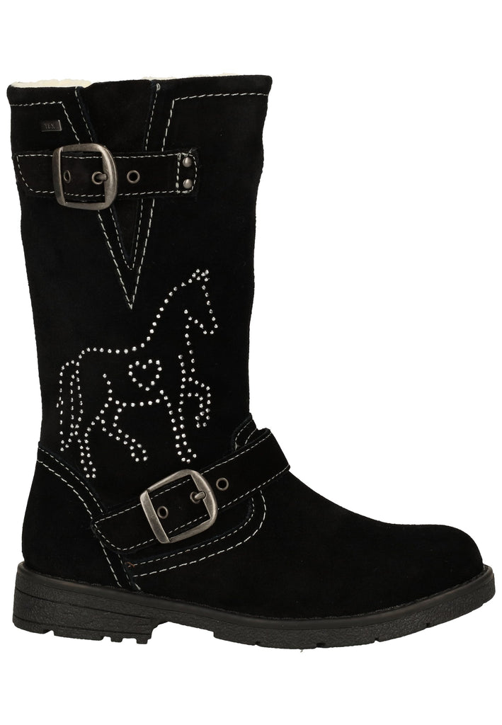 Lurchi Stiefelette Veloursleder Schwarz Warmfutter - surf4shoes