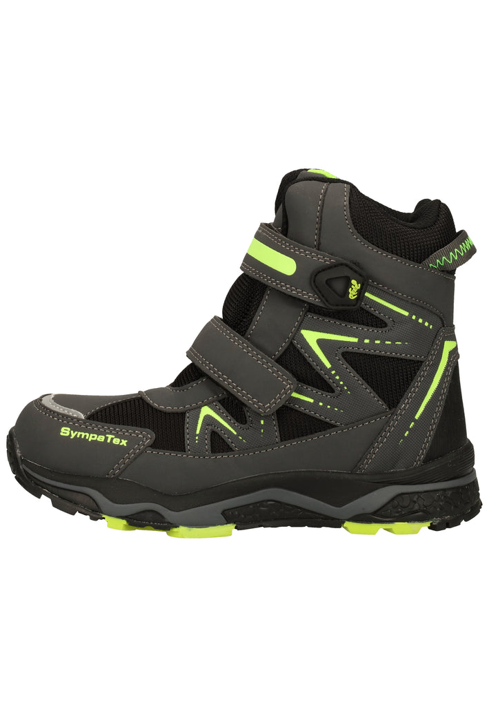 Lurchi Stiefelette Lederimitat/Textil Schwarz/Grau Warmfutter - surf4shoes