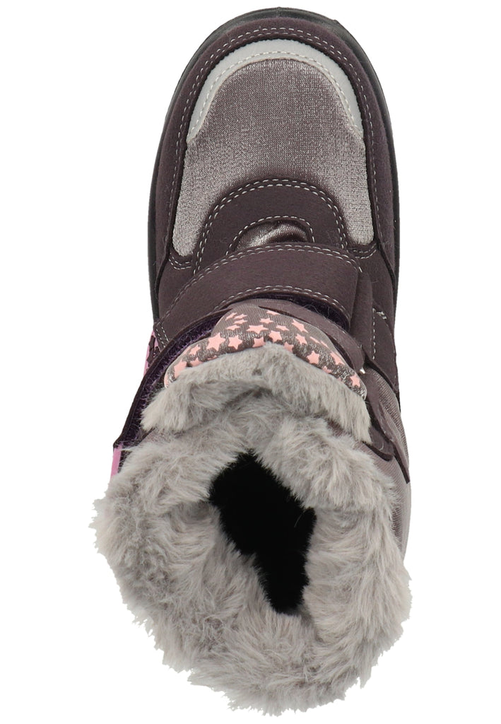 Lurchi Stiefelette Lederimitat/Textil Aubergine Warmfutter - surf4shoes