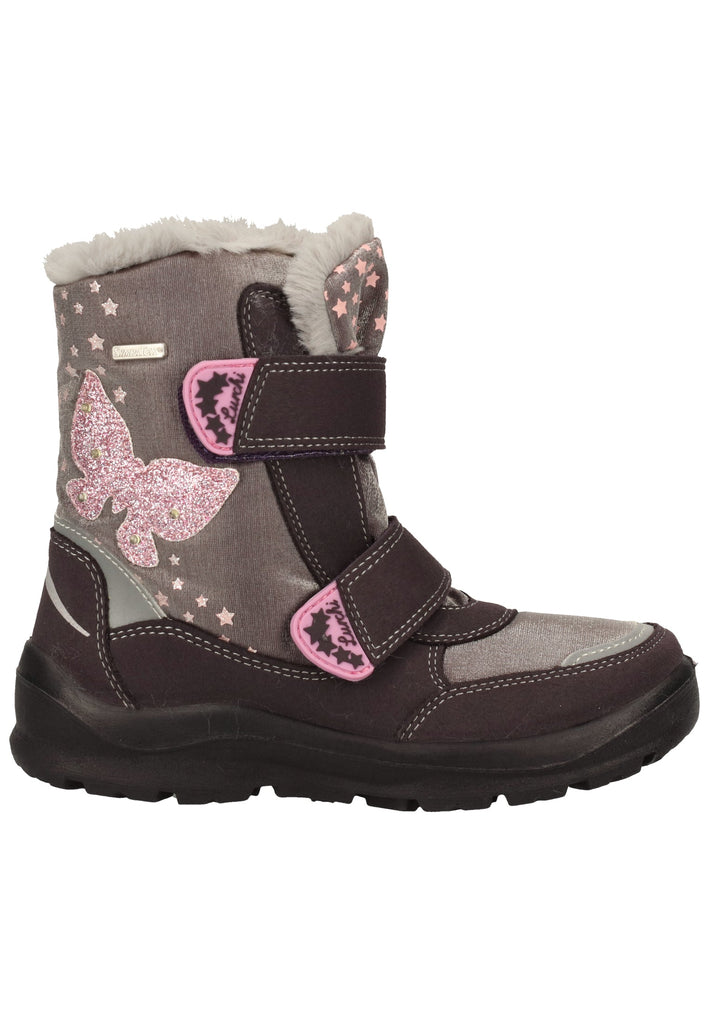 Lurchi Stiefelette Lederimitat/Textil Aubergine Warmfutter - surf4shoes