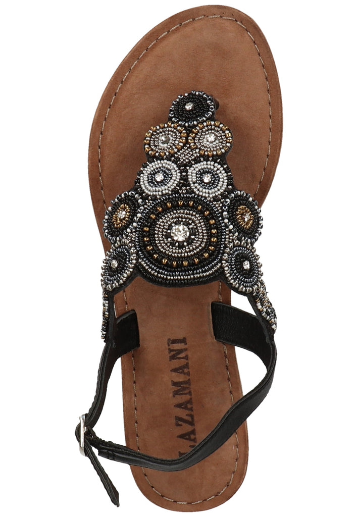 Lazamani Sandalen Leder/Textil Schwarz - surf4shoes