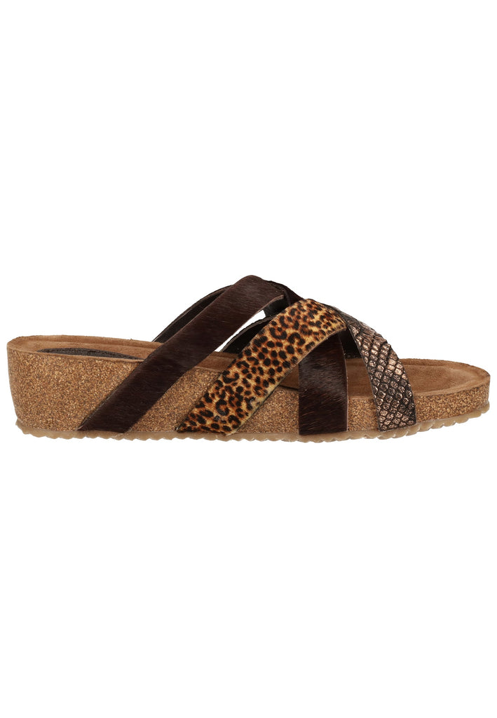 Lazamani Pantoletten Leder/Synthetik Brown - surf4shoes