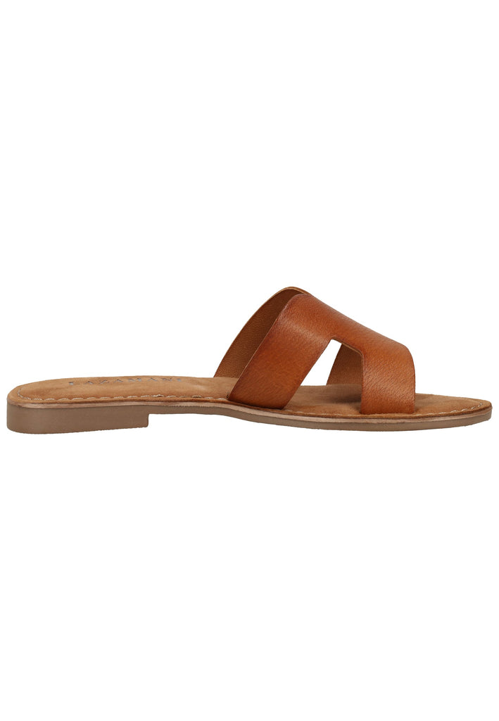 Lazamani Pantoletten Leder Tan - surf4shoes