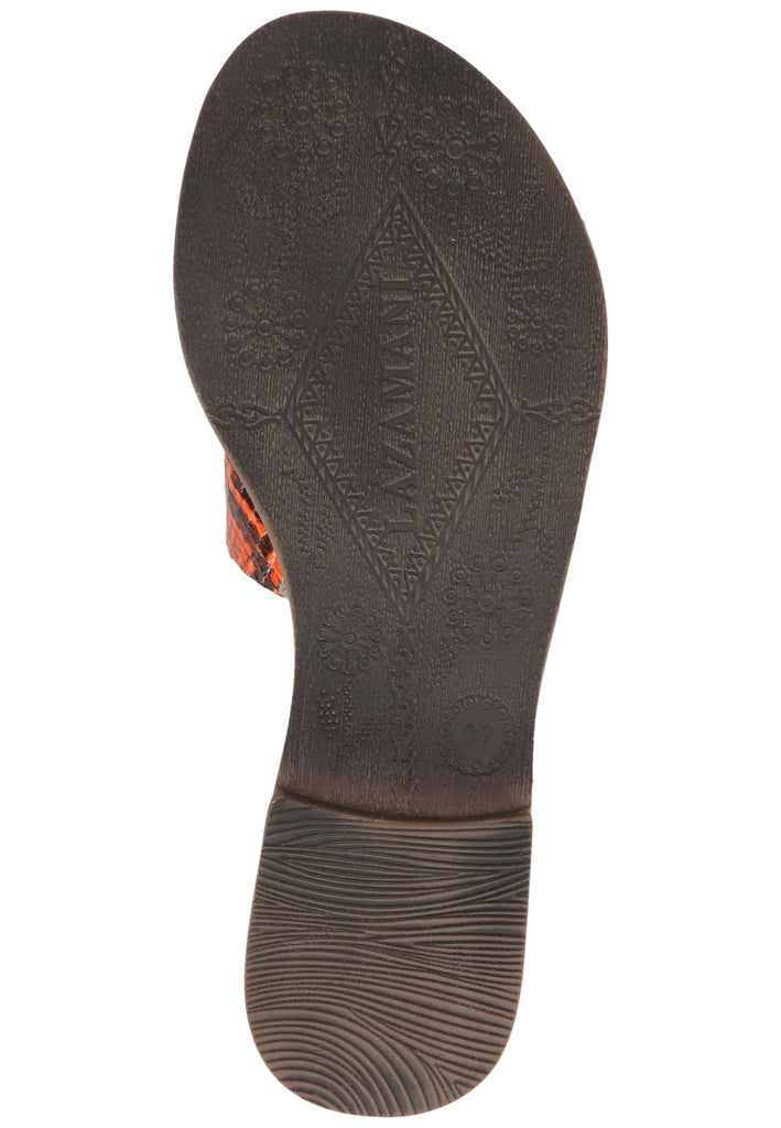 Lazamani Pantoletten Leder Orange - surf4shoes