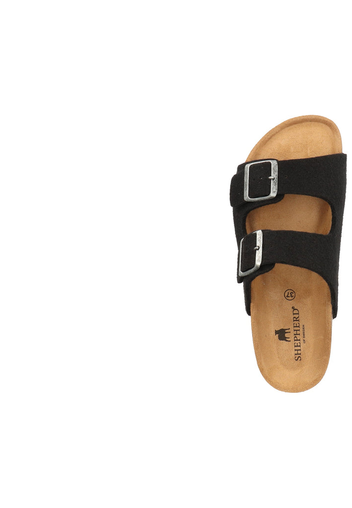 Shepherd Hausschuhe Wolle Schwarz - surf4shoes