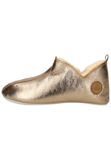 Shepherd Hausschuhe Leder Gold Warmfutter - surf4shoes